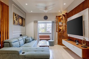 Living Room in 3 BHK Apartment at Emerald Sangolda Residency Villas, Porvorim – for Rent
