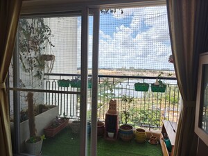 Balcony in 3.5 BHK Apartment at Bhartiya Nikoo Homes, Thanisandra Main Road – for Rent