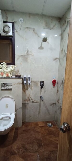 Bathroom in 3 BHK Builder Floor at AJS Heights, Indrapuram – for Rent