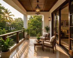 Balcony in 4 BHK Villa at Punkunnam – for Sale