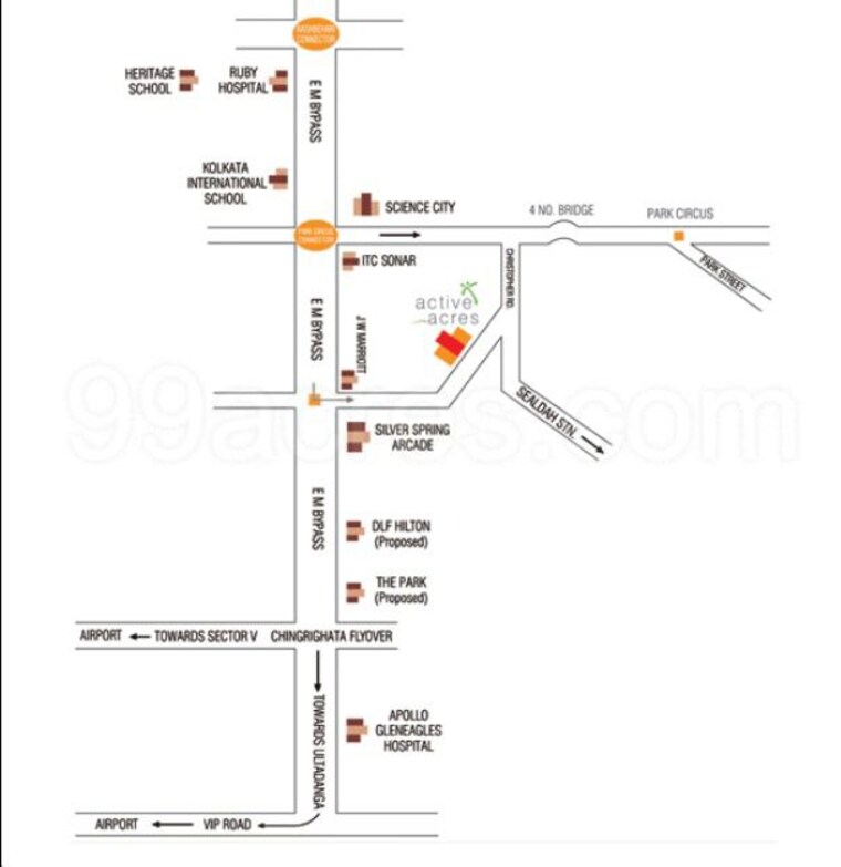 Map Location, ruchi-active-acres 2 Bedroom 1500 Sq.Ft. Apartment In Tangra Kolkata 10433508
