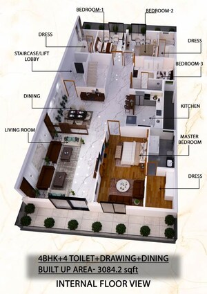 Floor Plan in 4 BHK Builder Floor at Sector 63a – for Sale