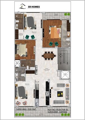 Floor Plan in 4 BHK Builder Floor at Sector 50 – for Sale