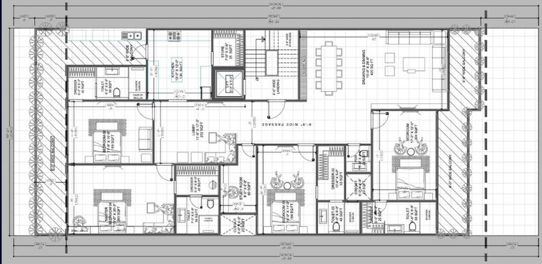 Floor Plan, sushant lok i 4 Bedroom 418 Sq.Yd. Builder Floor In Sushant Lok I Gurgaon 10434019