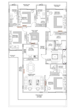 Floor Plan in 4 BHK Builder Floor at Dlf Phase I – for Sale
