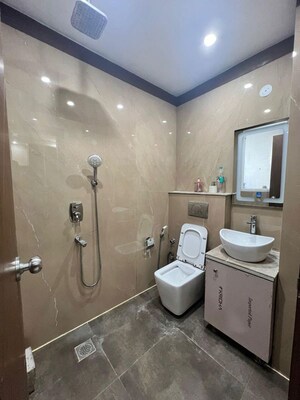 Bathroom in 3 BHK Builder Floor at Chattarpur – for Rent