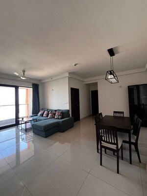 Living Room in 2 BHK Apartment at Puravankara Purva Atmosphere, Thanisandra Main Road – for Rent