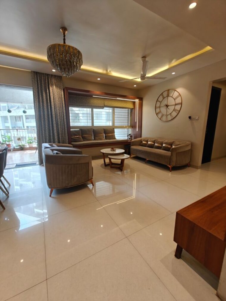 Living Room, kunal-aspiree 3 Bedroom 1300 Sq.Ft. Apartment In Balewadi Pune 10434372