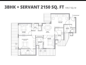 Floor Plan in 3.5 BHK Apartment at Bestech Park View Altura, Sector 79 – for Sale