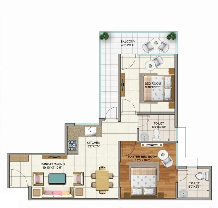 Floor Plan, terra-lavinium 2 Bedroom 650 Sq.Ft. Apartment In Sector 75 Faridabad 10432371