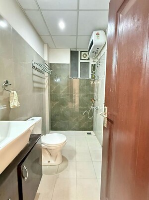 Bathroom in 3 BHK Apartment at Sushma Crescent, Dhakoli – for Rent