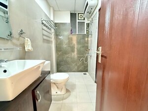 Bathroom in 3 BHK Apartment at Sushma Crescent, Dhakoli – for Rent