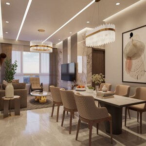 Living Room in 1 BHK Apartment at Suraj Aureva, Prabhadevi – for Sale