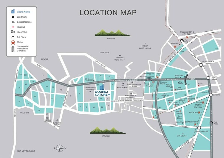 Map Location, godrej-nature-plus 2 Bedroom 1310 Sq.Ft. Apartment In Sohna Sector 33 Gurgaon 10430572