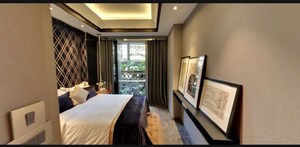 Living Room in 2 BHK Apartment at Lodha Worli, Worli – for Rent
