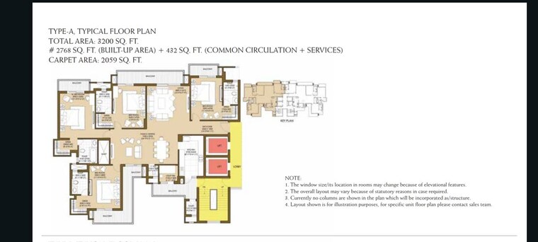 Floor Plan, ats-picturesque-reprieves 4 Bedroom 2350 Sq.Ft. Apartment In Sector 152 Noida 10438483