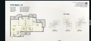 Floor Plan in 3 BHK Apartment at Eldeco Echoes Of Eden, Sector 22d Yamuna Expressway – for Sale