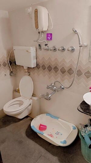Bathroom in 1 BHK Apartment at Poonam Park View, Virar West – for Rent