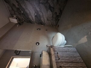 Bathroom in 2 BHK Apartment at Cosmos Habitat, Majiwada – for Rent