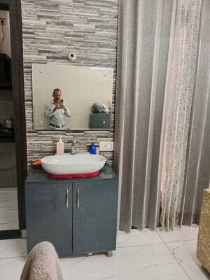 Bathroom in 1 BHK Builder Floor at Ansals Sushant City – for Rent