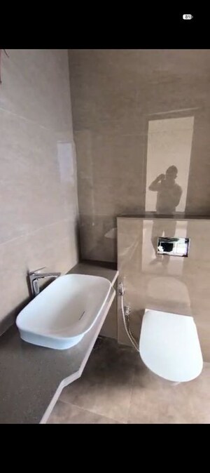 Bathroom in 2 BHK Apartment at Prescon Midtown Bay, Mahim West – for Rent