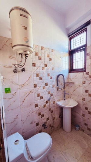 Bathroom in 3 BHK Builder Floor at Arocon Desire Residency, Niti Khand – for Rent