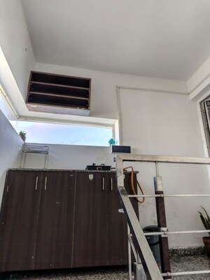 Staircase in 1 BHK Independent House at Aerocity – for Rent