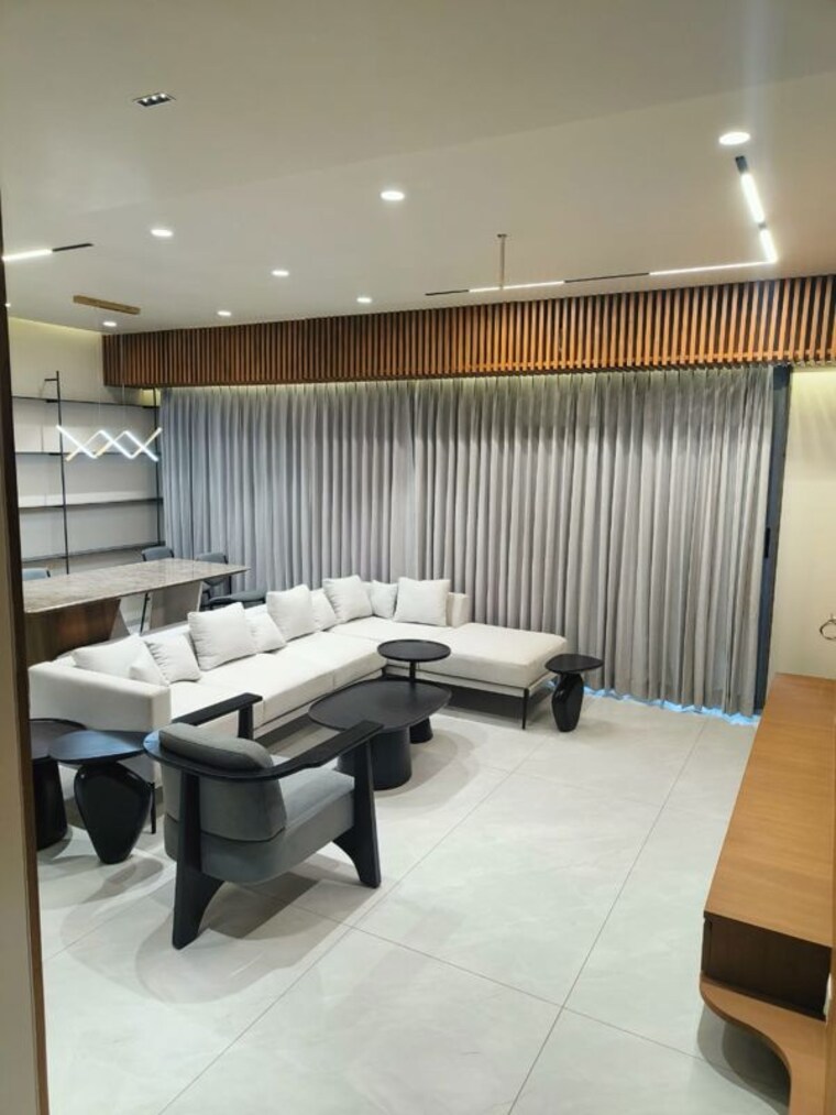 Living Room, kasper-genesis 4 Bedroom 1491 Sq.Ft. Apartment In Bhayli Vadodara 10442025