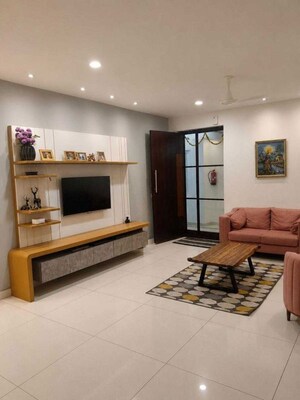 Living Room in 3 BHK Apartment at Prestige Beverly Hills, Kokapet – for Rent
