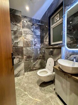 Bathroom in 3 BHK Apartment at Chattarpur – for Rent