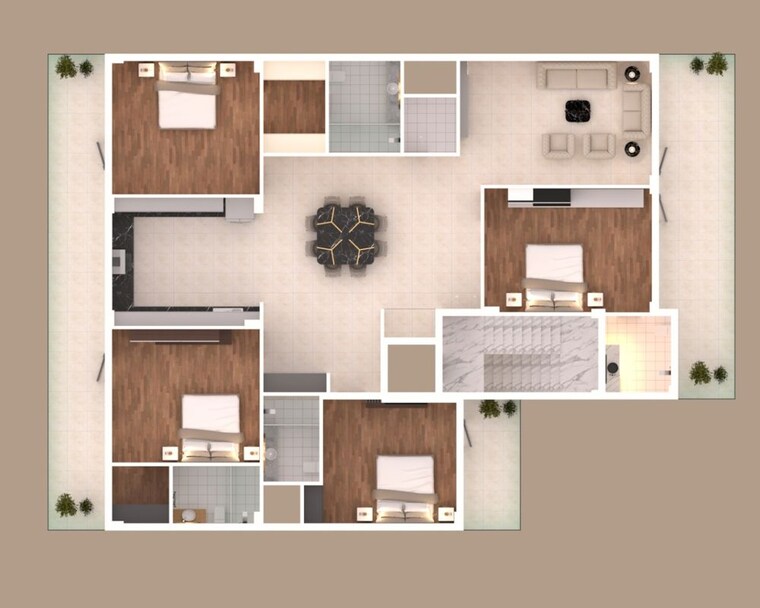 Floor Plan, sector 21b 4 Bedroom 4450 Sq.Ft. Builder Floor In Sector 21b Faridabad 10443725