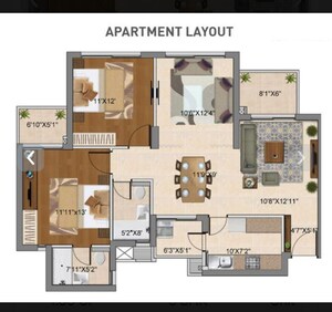 Floor Plan in 3 BHK Apartment at Hero Homes Gurgaon, Sector 104 – for Sale
