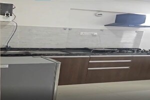 Kitchen in 1 RK Apartment at Gera World of Joy, Kharadi – for Rent