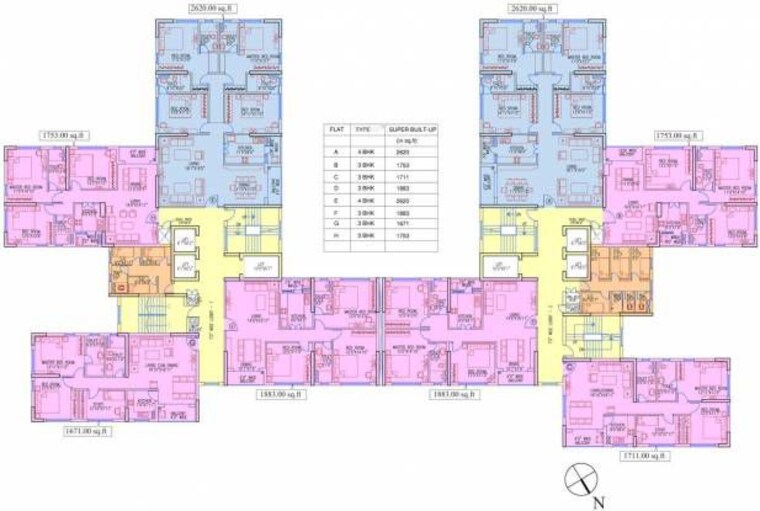 Master Plan, ruchi-active-acres 3.5 Bedroom 1719 Sq.Ft. Apartment In Tangra Kolkata 10444988