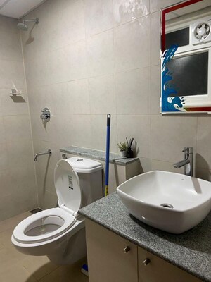 Bathroom in 3 BHK Apartment at Bhartiya City Nikoo Homes II, Thanisandra Main Road – for Rent