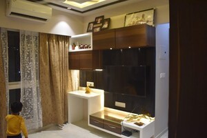Living Room in 1 BHK Apartment at Lodha Amara, Kolshet Road – for Rent