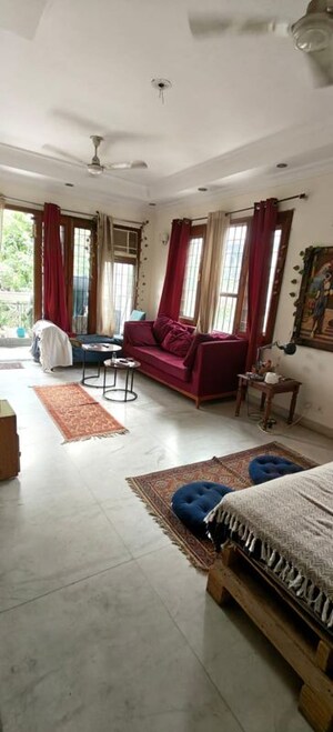 Living Room in 3 BHK Builder Floor at Malviya Nagar – for Rent