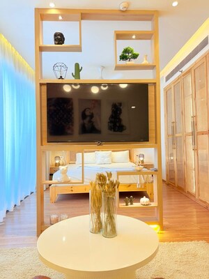 Living Room in Studio Apartment at M3M My Den, Sector 67 – for Rent