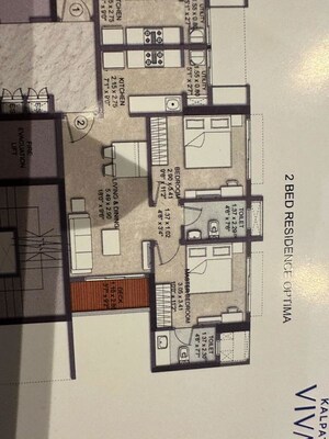 Floor Plan in 2 BHK Apartment at Kalpataru Vivant, Jogeshwari East – for Rent