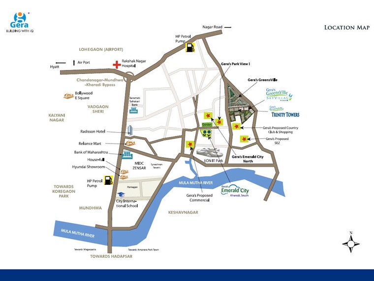 Map Location, gera-greens-ville-sky-villas 4 Bedroom 2877 Sq.Ft. Penthouse In Kharadi Pune 10444604