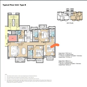 Floor Plan in 4 BHK Apartment at ATS Destinaire, Sector 1 Greater Noida – for Sale