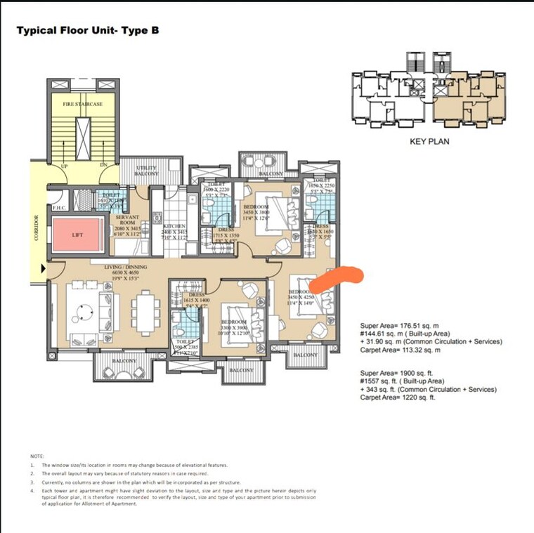 Floor Plan, ats-destinaire 4 Bedroom 2550 Sq.Ft. Apartment In Sector 1 Greater Noida Greater Noida 10447710