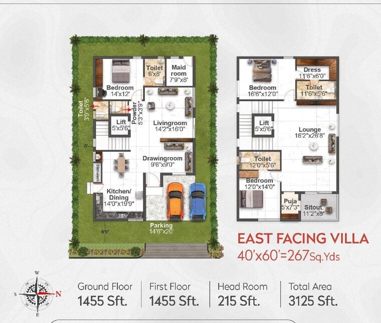 Master Plan, thummaloor 3 Bedroom 2640 Sq.Ft. Villa In Thummaloor Hyderabad 10215688