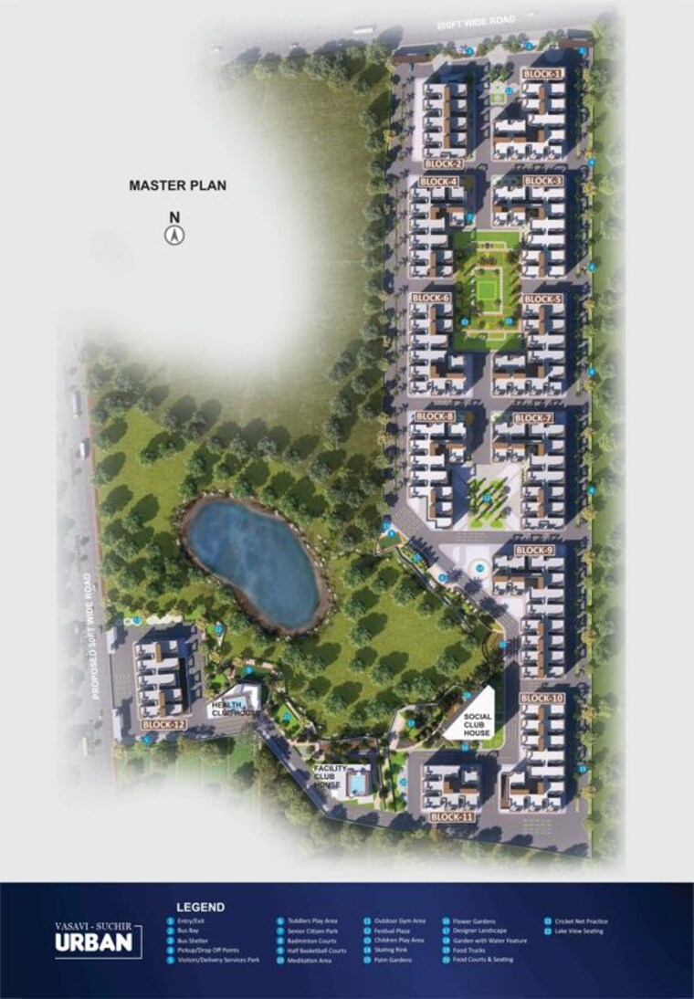 Master Plan, vasavi-urban 2 Bedroom 950 Sq.Ft. Apartment In Bachupally Hyderabad 10408232