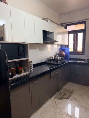 Kitchen in 3 BHK Apartment at Highfly Jagdamba Apartments, Mansarovar – for Rent