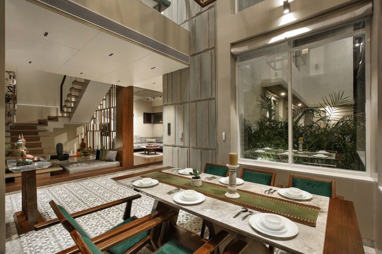 Dining area, darshanam-celestial 4 Bedroom 3600 Sq.Ft. Villa In Bhayli Vadodara 10450485