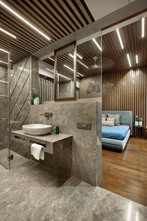 Attached Bathroom in 4 BHK Villa at Darshanam Celestial, Bhayli – for Sale