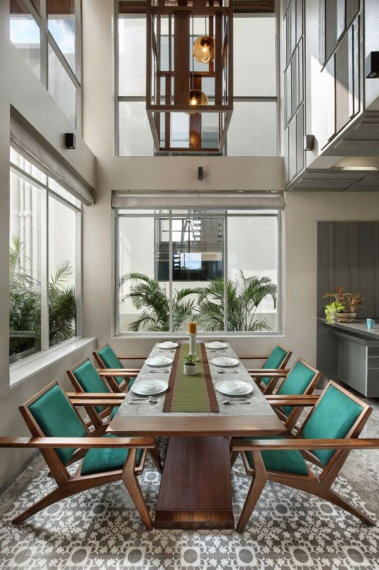 Dinning Area, darshanam-celestial 4 Bedroom 3600 Sq.Ft. Villa In Bhayli Vadodara 10450485
