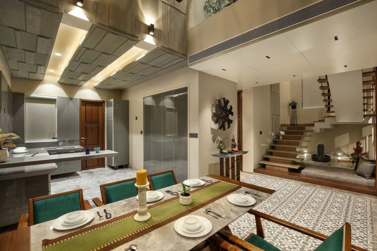 Dining area, darshanam-celestial 4 Bedroom 3600 Sq.Ft. Villa In Bhayli Vadodara 10450485