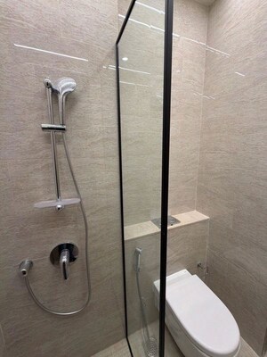 Bathroom in 3 BHK Apartment at Adani Ten BKC, Bandra East – for Rent